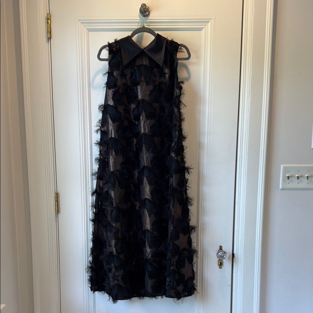 Black Ruffled Tiered Midi Dress